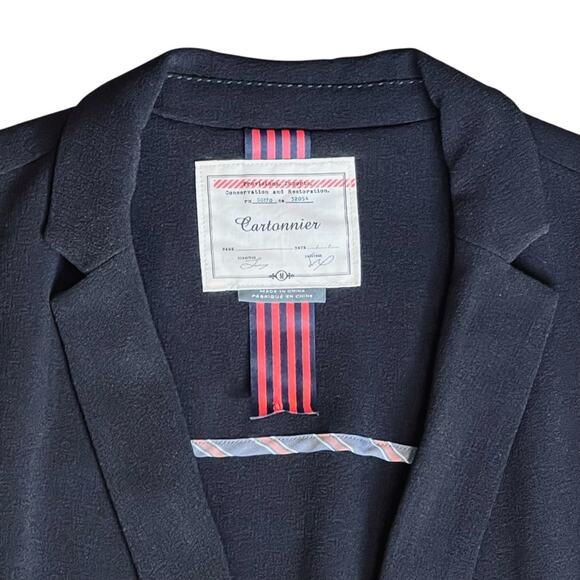 Anthropologie Cartonnier Women’s Sz M Black Crepe Blazer Single Button Beatrice - Picture 4 of 12